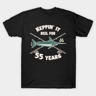 Fishing Birthday Tee Keepin It Reel For custom Years Old Fisherman Tee Bass Fishing Tee Fathers Day Gift copy T-Shirt